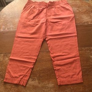 Orange linen/rayon pants